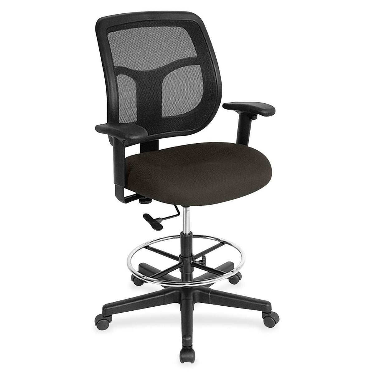 Eurotech Apollo DFT9800 Drafting Stool - Pepper Seat Color - Fabric Seat Material - 5-star Base - Fuse Pepper - 1 Each