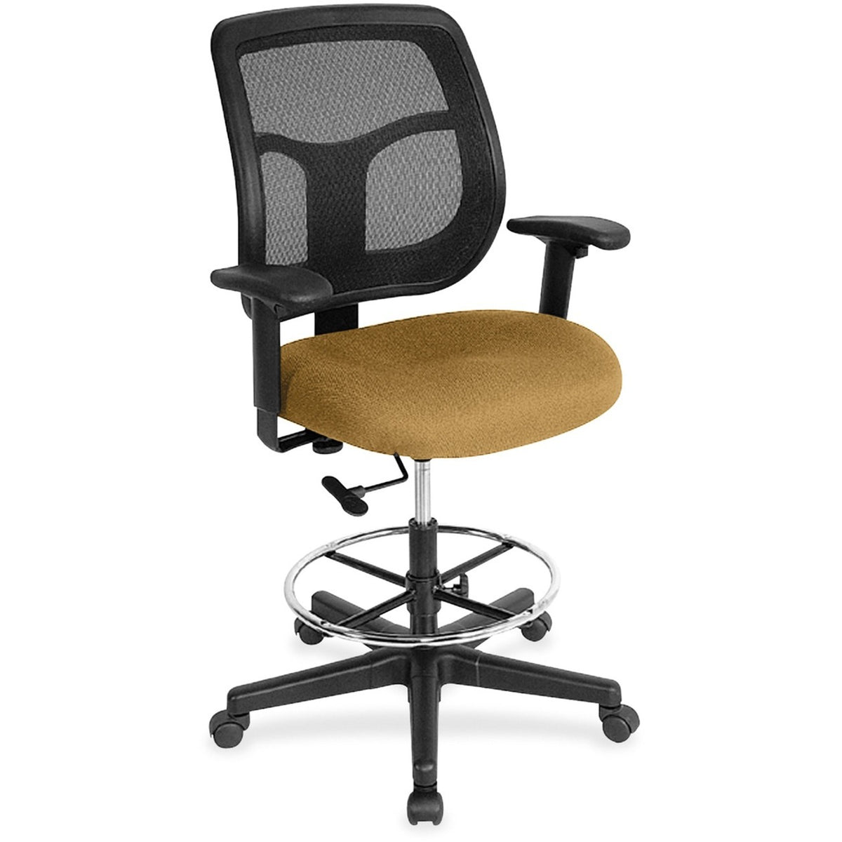 Eurotech Apollo DFT9800 Drafting Stool - Nugget Seat Color - Fabric Seat Material - 5-star Base - Canyon Nugget - 1 Each