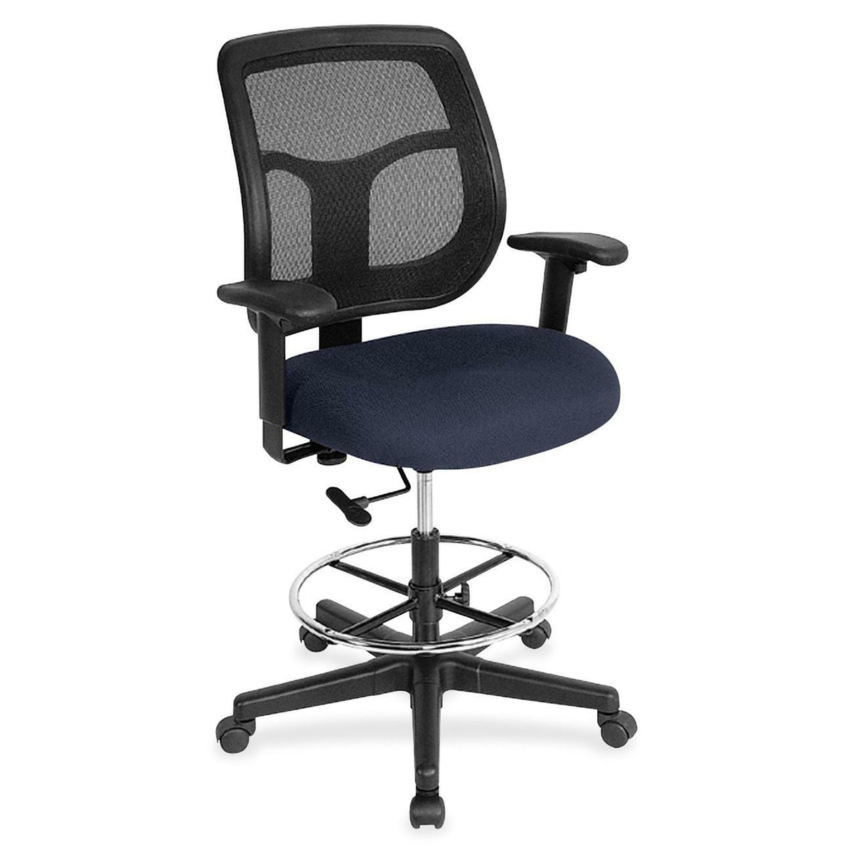 Eurotech Apollo DFT9800 Drafting Stool - Periwinkle Seat Color - Fabric Seat Material - 5-star Base - Insight Periwinkle