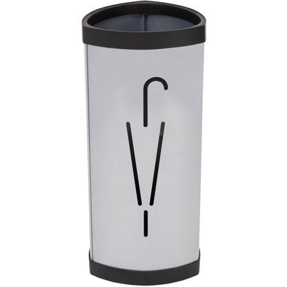 Alba Large Triangular Umbrella Stand - 25.4" Height x 6.1" Width x 13" Depth - Steel, ABS Plastic - Black, Gray - 1 Each
