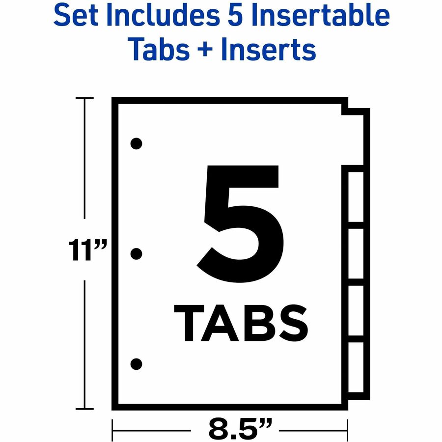 Avery® Big Tab Insertable Dividers - 120 x Divider(s) - 5 Tab(s) - 5 - 5 Tab(s)/Set - 8.5" Divider Width x 11" Divider L