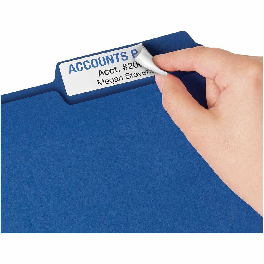 Avery® Extra-large TrueBlock Filing Labels - 15/16" Width x 3 7/16" Length - Removable Adhesive - Rectangle - Inkjet, La