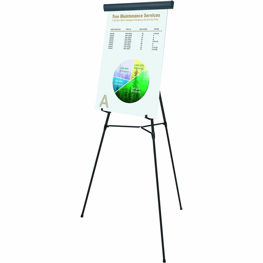 MasterVision 3-leg Display Easel - 45 lb Load Capacity - 69" Height x 28.50" Width x 34" Depth - Metal, Aluminum, Plasti