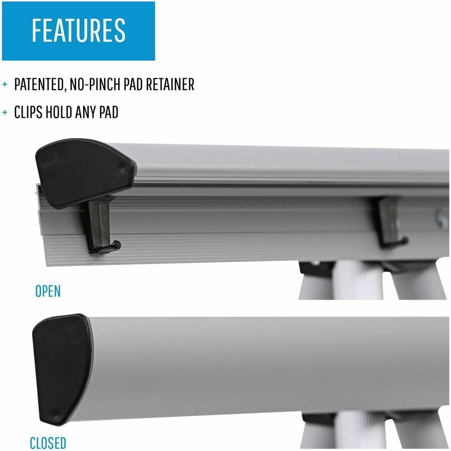 MasterVision 3-leg Display Easel - 45 lb Load Capacity - 69" Height x 28.50" Width x 34" Depth - Metal, Aluminum, Plasti