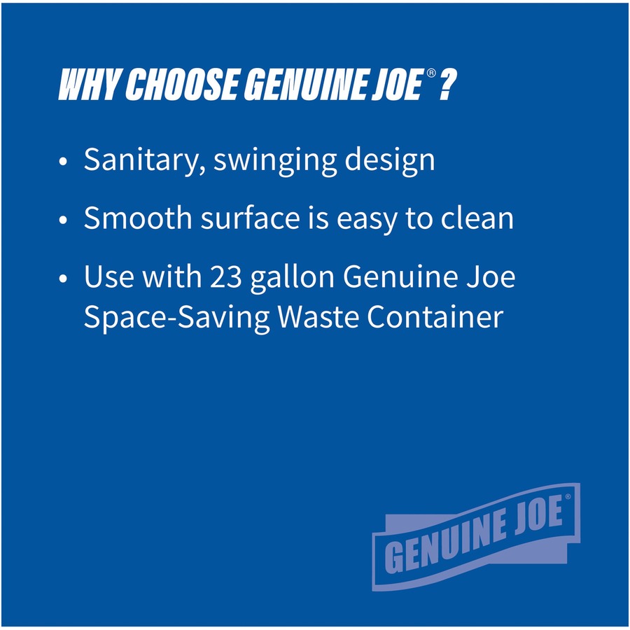 Genuine Joe Space-Saving Container Swing Lid - Rectangular - Gray - 1 Each