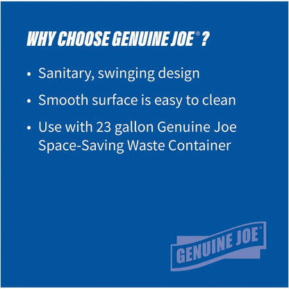 Genuine Joe Space-Saving Container Swing Lid - Rectangular - Gray - 1 Each