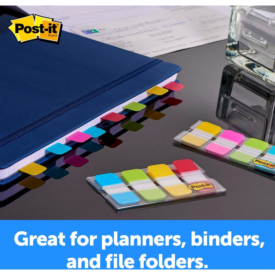 Post-it® Tabs - 88 Write-on Tab(s) - 1.50" Tab Height x 1" Tab Width - Blue, Yellow, Pink, Purple Tab(s) - Repositionabl