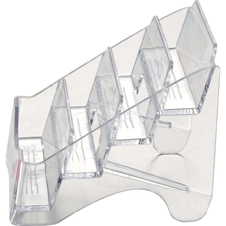 Officemate Officemate Pink Ribbon Four Tier Business Card Holder (08930) - 4" Height x 3.8" Width x 4" Depth - Plastic -