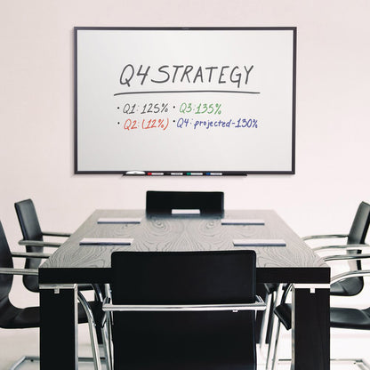 Quartet DuraMax Classic Whiteboard - 96" (8 ft) Width x 48" (4 ft) Height - White Porcelain Surface - Black Aluminum Fra