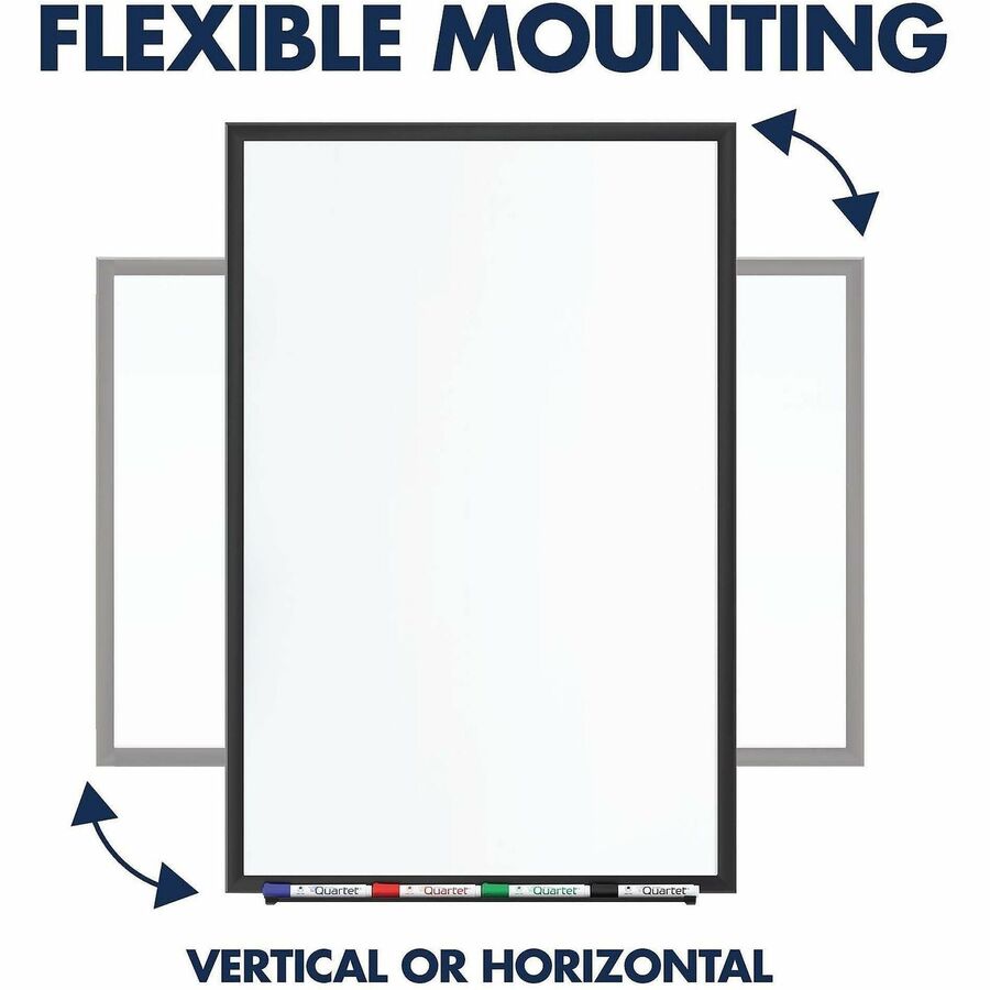 Quartet Classic Magnetic Whiteboard - 72" (6 ft) Width x 48" (4 ft) Height - White Painted Steel Surface - Black Aluminu