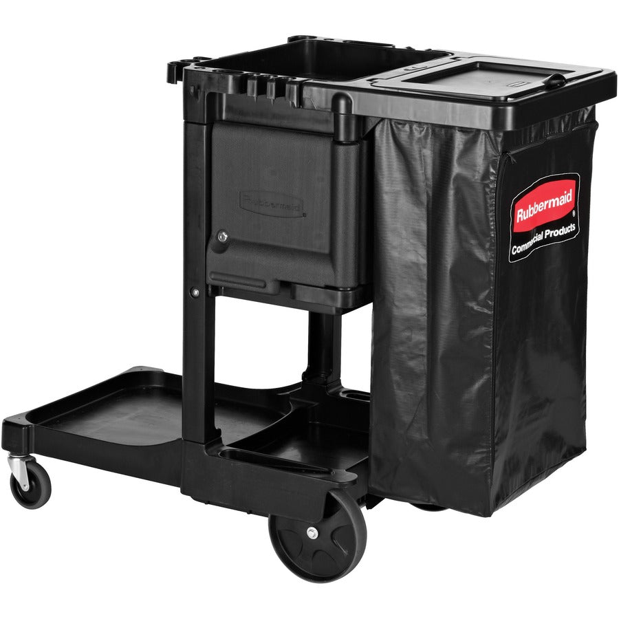Rubbermaid Commercial Executive Janitor Cleaning Cart - 3 Shelf - 8" , 4" Caster Size - 21.75" Width x 46" Depth x 38" H