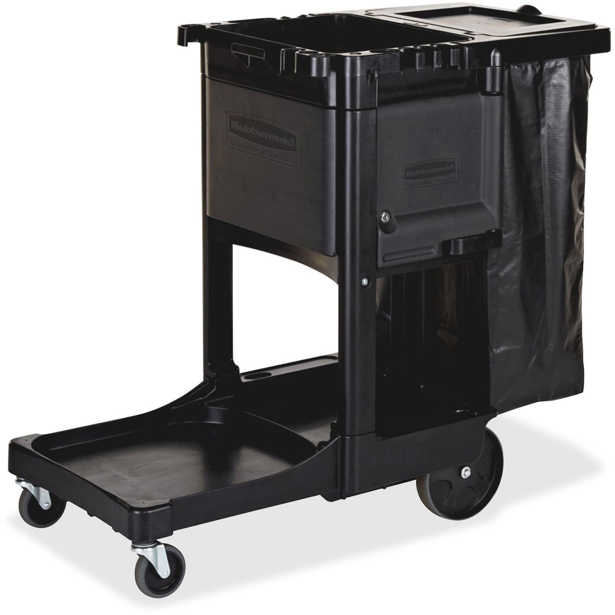 Rubbermaid Commercial Executive Janitor Cleaning Cart - 3 Shelf - 8" , 4" Caster Size - 21.75" Width x 46" Depth x 38" H
