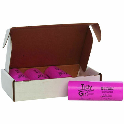 Stout Tidy Girl Feminine Hygiene Disposable Bags - 10" Length x 4" Width x 1.20 mil (30 Micron) Thickness - Pink - Plast