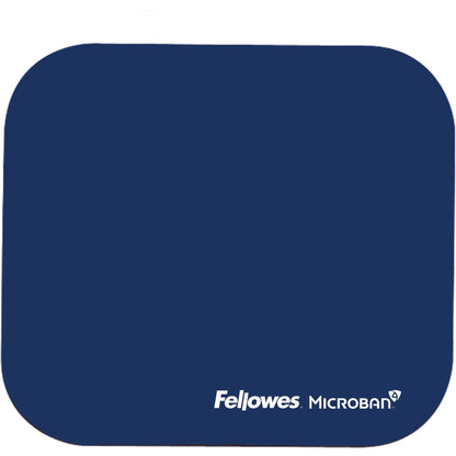 Fellowes Microban Mouse Pad - 8" Height x 9" Width x 0.13" Depth - Blue - Rubber - Wear Resistant, Tear Resistant, Skid 