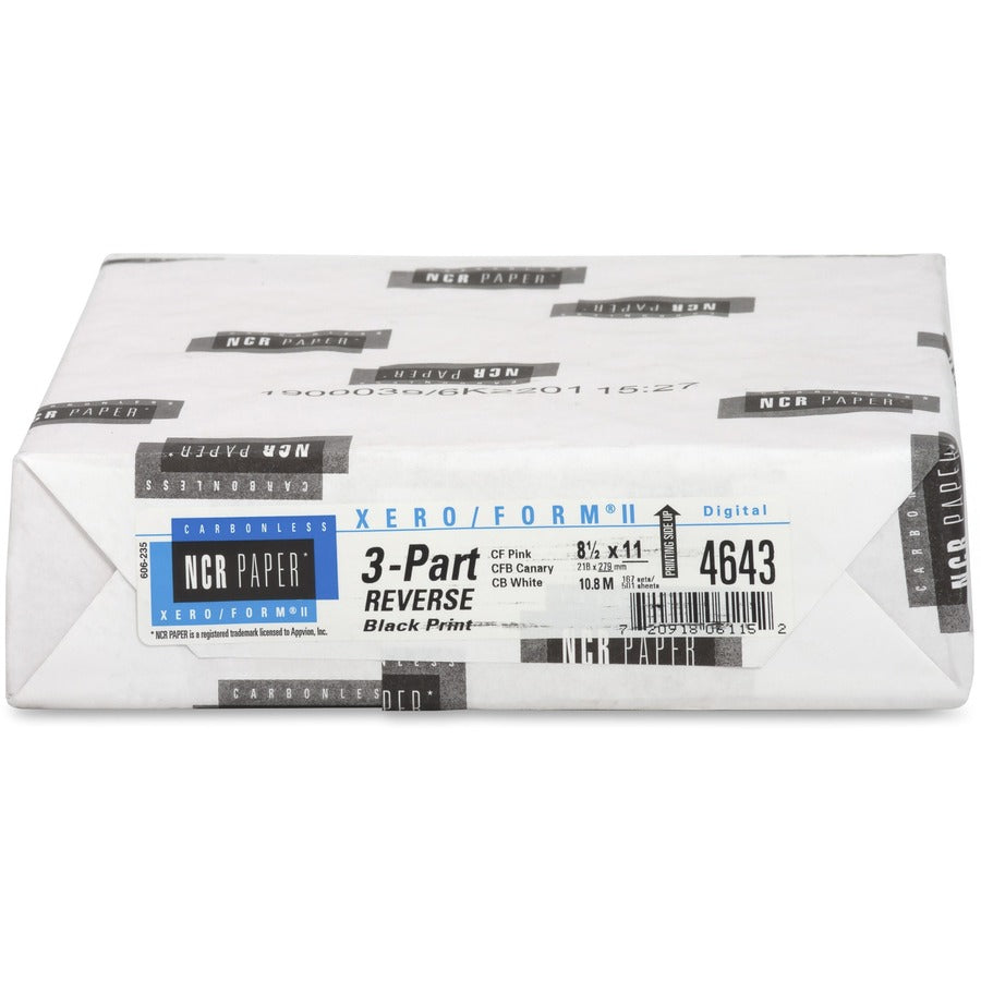 NCR Paper Xero/Form II Carbonless Paper Sheets - Assorted - Letter - 8 1/2" x 11" - Smooth - FSC - Precollated - 500 / P