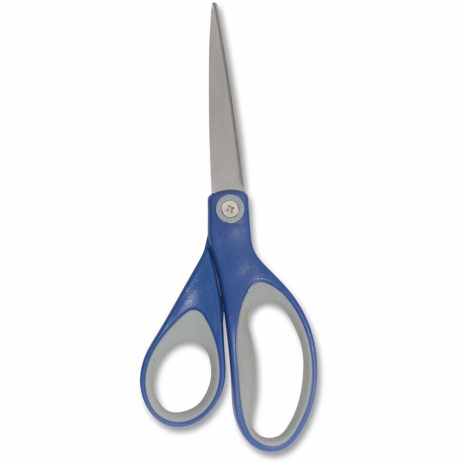 Westcott KleenEarth 8" Soft Handle Scissors - 8" Overall Length - Left/Right - Stainless Steel - Straight Tip - Blue - 1