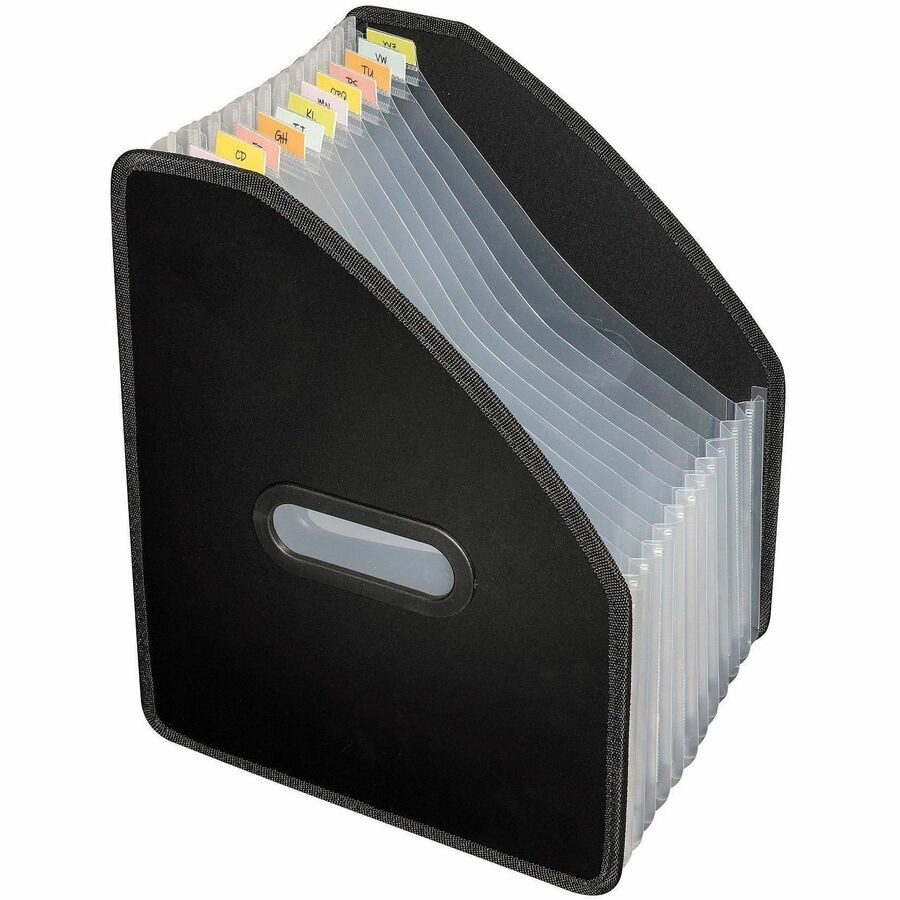 C-Line Letter Expanding File - 8 1/2" x 11" - 750 Sheets Capacity - 13 Pocket - 12 Divider - Black - Handle, Archival-sa
