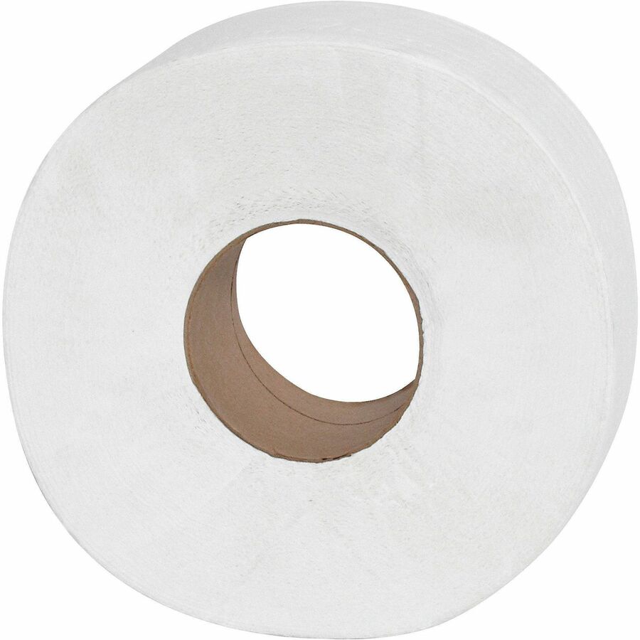 Genuine Joe Jumbo Roll Bath Tissues - 2 Ply - 3.25" Width x 1000 ft Length - 9" Roll Diameter - 3 19/64" Core - White - 