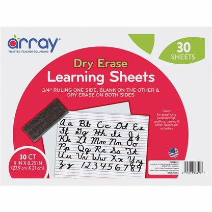 Array Dry Erase Learning Board - 11" (0.9 ft) Width x 8.3" (0.7 ft) Height - White Surface - Rectangle - 1 Pack