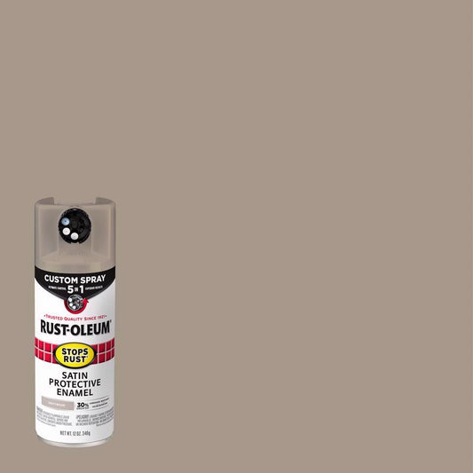 Rust-Oleum Stops Rust Custom Spray 5-in-1 Satin Driftwood Spray Paint 12 oz