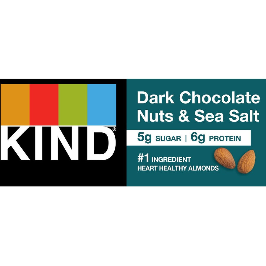 KIND Dark Chocolate Nuts & Sea Salt Nut Bars - Gluten-free, Non-GMO, Sulfur dioxide-free, Trans Fat Free, Low Glycemic, 