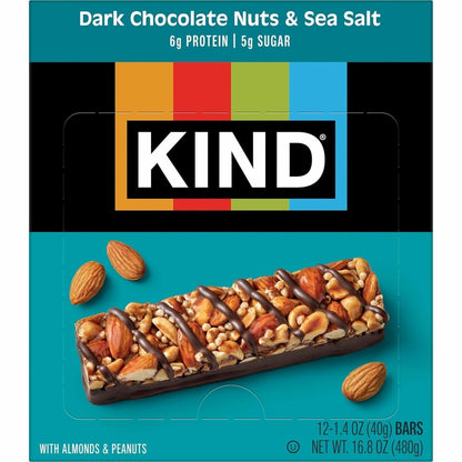 KIND Dark Chocolate Nuts & Sea Salt Nut Bars - Gluten-free, Non-GMO, Sulfur dioxide-free, Trans Fat Free, Low Glycemic, 