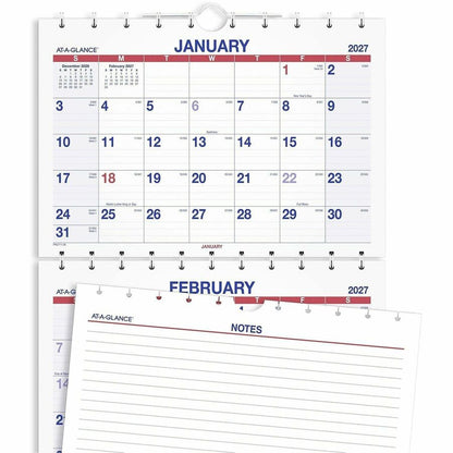At-A-Glance Move-A-Page 3-Month Wall Calendar - Large - Julian Dates - Monthly - 14 Month - December 2026 to February 20