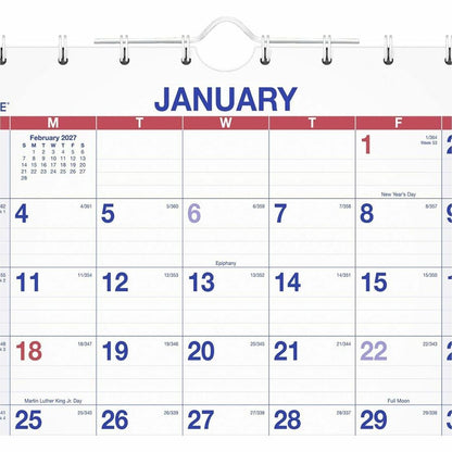 At-A-Glance Move-A-Page 3-Month Wall Calendar - Large - Julian Dates - Monthly - 14 Month - December 2026 to February 20