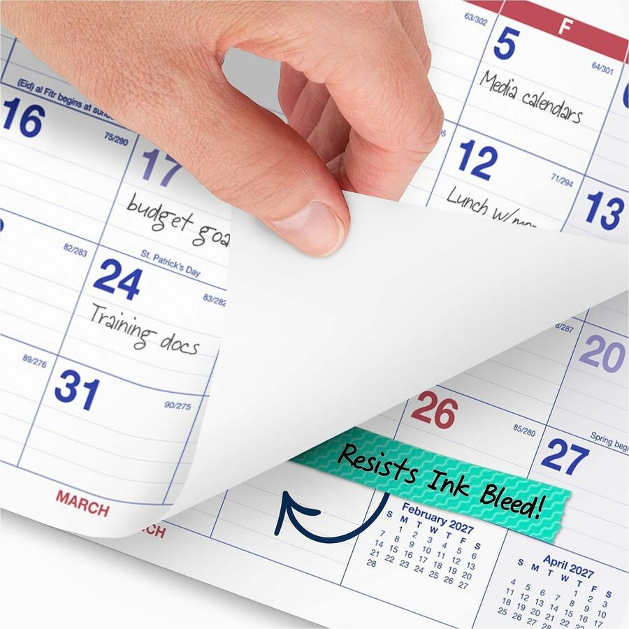 At-A-Glance Move-A-Page 3-Month Wall Calendar - Large - Julian Dates - Monthly - 14 Month - December 2026 to February 20