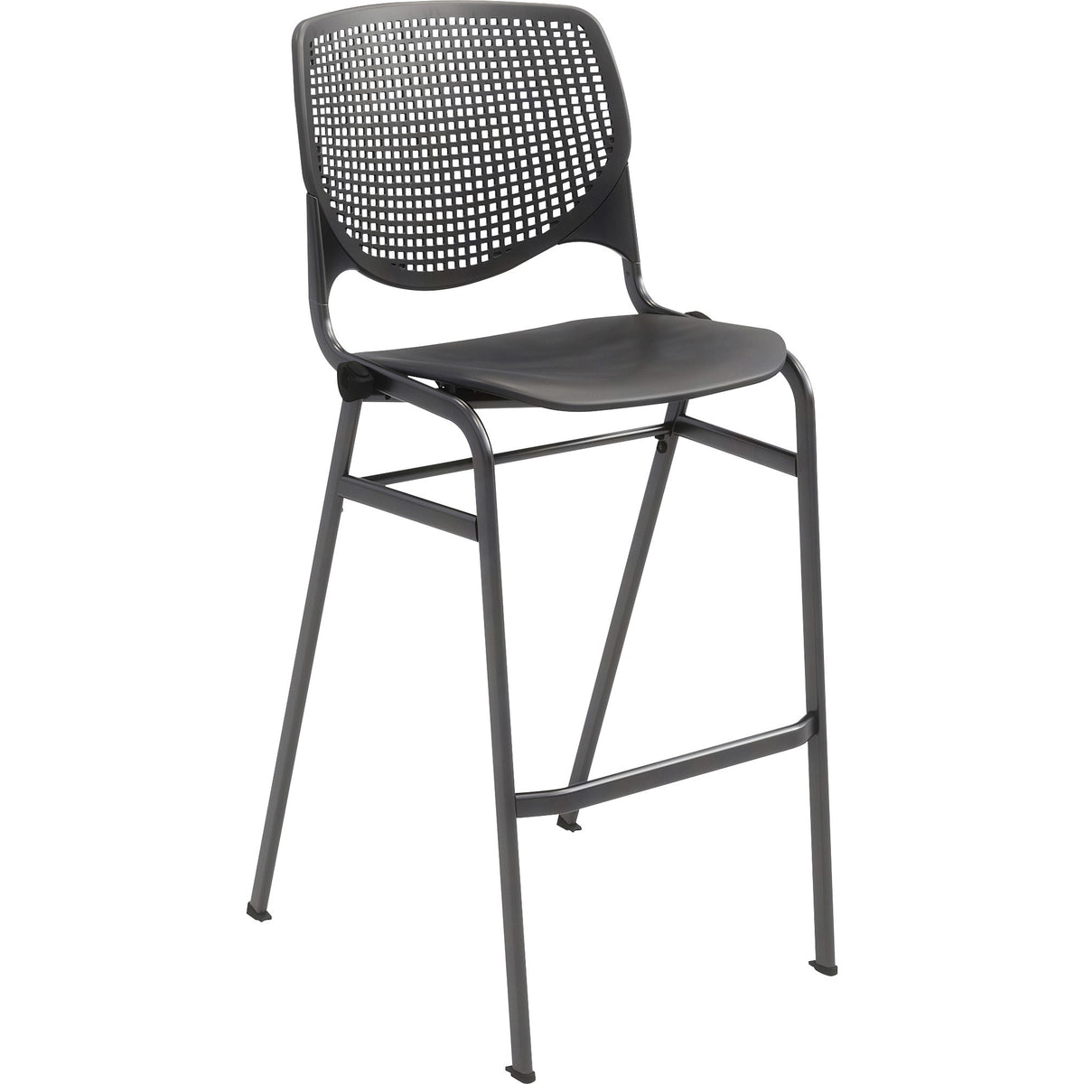 KFI Barstool with Polypropylene Seat and Back - Black Seat Color - Polypropylene Seat Material - Black Back Color - 1 Ea