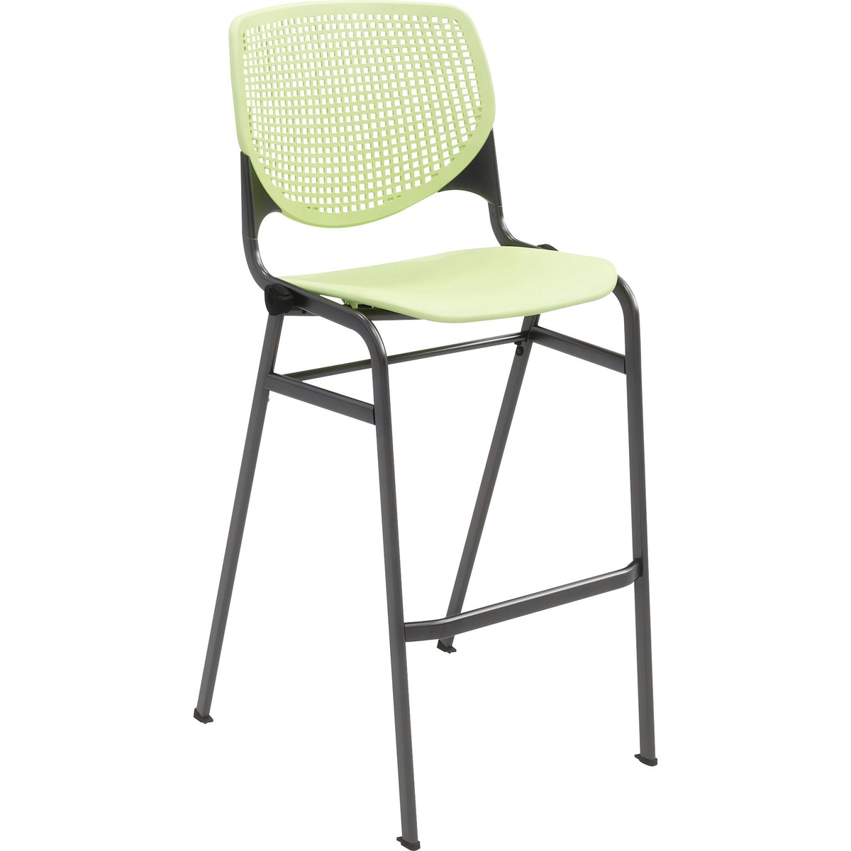 KFI Barstool with Polypropylene Seat and Back - Lime Green Seat Color - Polypropylene Seat Material - Lime Green Back Co