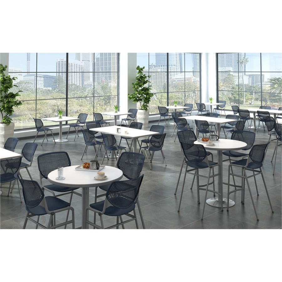 KFI Barstool with Polypropylene Seat and Back - Burgundy Seat Color - Polypropylene Seat Material - Burgundy Back Color 