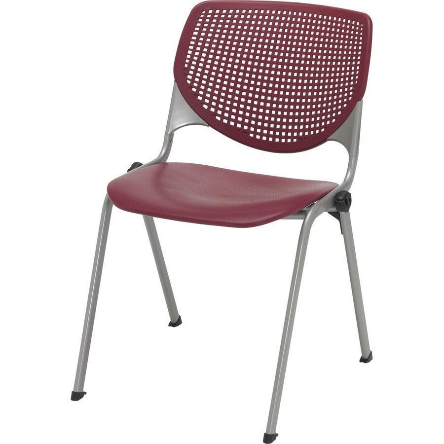 KFI Barstool with Polypropylene Seat and Back - Burgundy Seat Color - Polypropylene Seat Material - Burgundy Back Color 