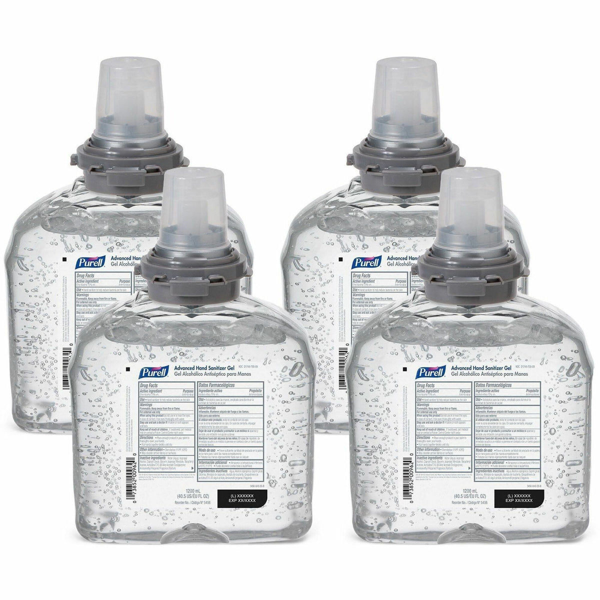 PURELL® Hand Sanitizer Gel Refill - 1.27 quart - Kill Germs - Hand, Skin - Moisturizing - Clear - 4 / Carton