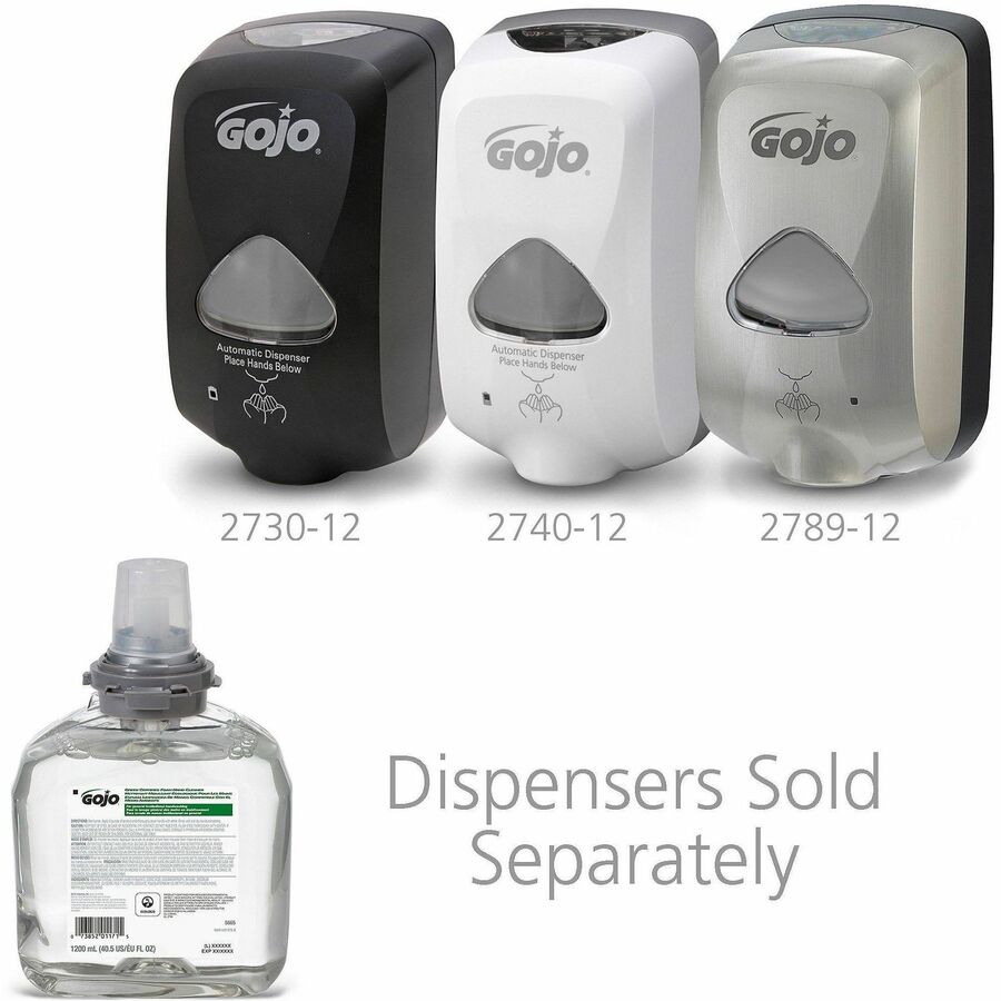 Gojo® TFX Dispenser Green Certified Foam Hand Cleaner - 1.27 quart - Hand - Green - Bio-based - 2 / Carton