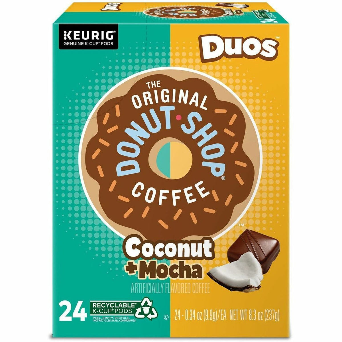 The Original Donut Shop® K-Cup Duos Coconut + Mocha Coffee - Compatible with Keurig Brewer - Regular - Medium - K-Cup - 