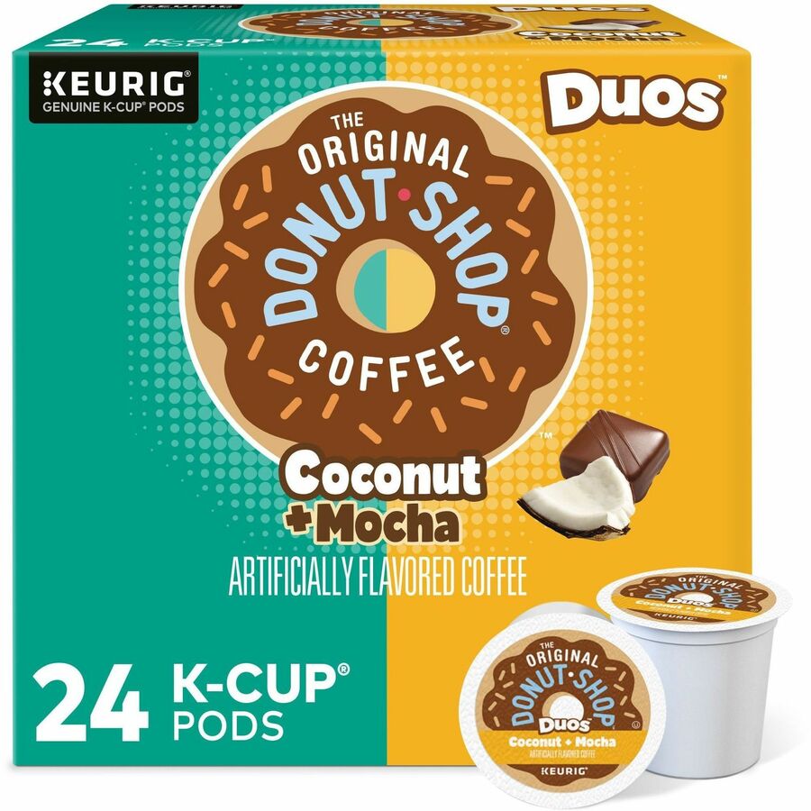 The Original Donut Shop® K-Cup Duos Coconut + Mocha Coffee - Compatible with Keurig Brewer - Regular - Medium - K-Cup - 