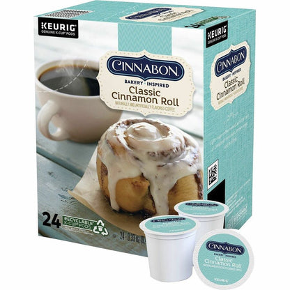 Cinnabon® K-Cup Classic Cinnamon Roll Coffee - Compatible with Keurig Brewer - Regular - Light - K-Cup - Classic Cinnamo
