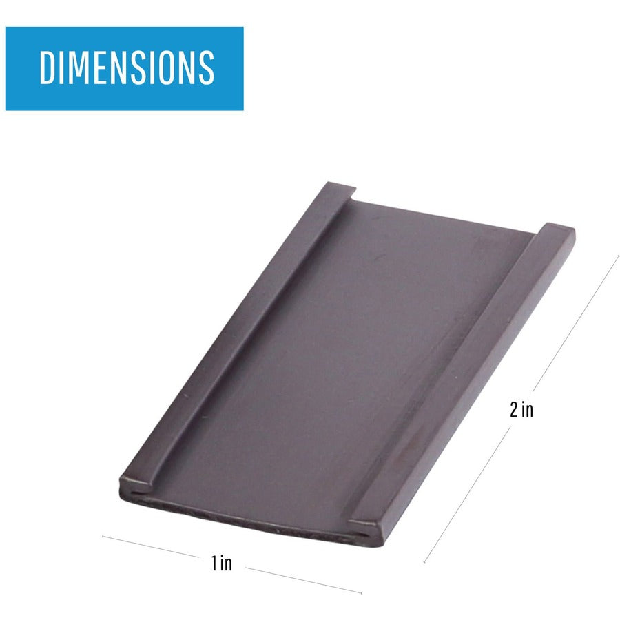 MasterVision 2"x1" Magnetic Data Cards - Support 2" x 1" Media - Black - 1 Pack