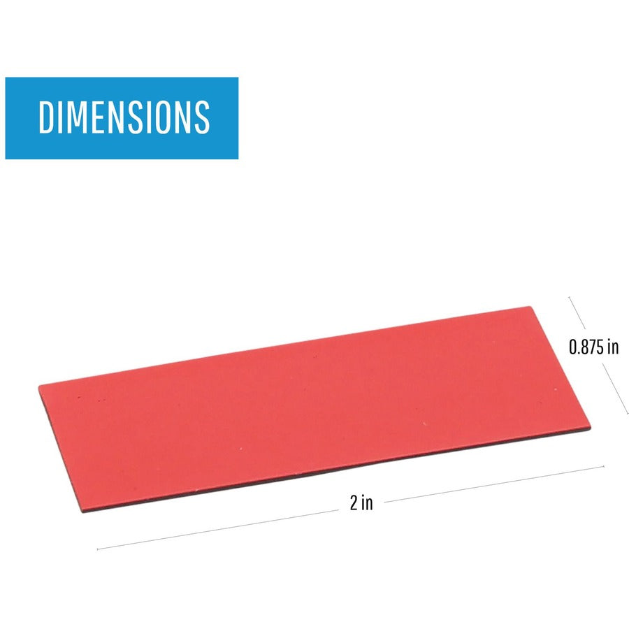 MasterVision 2" Magnetic Dry Erase Strips - 0.88" Length x 2" Width - Red - For Board, Color Coding - 1 Pack