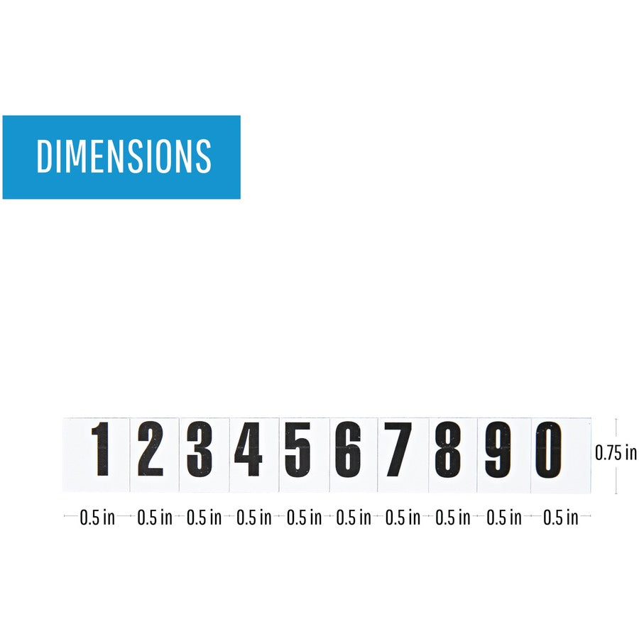 MasterVision Magnetic numbers - Magnetic - 0.75" Height x 0.50" Width - Black - Vinyl - 110 / Pack