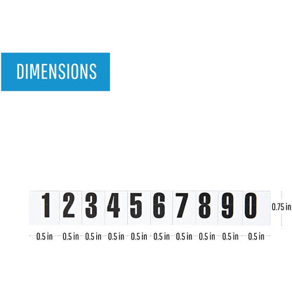 MasterVision Magnetic numbers - Magnetic - 0.75" Height x 0.50" Width - Black - Vinyl - 110 / Pack