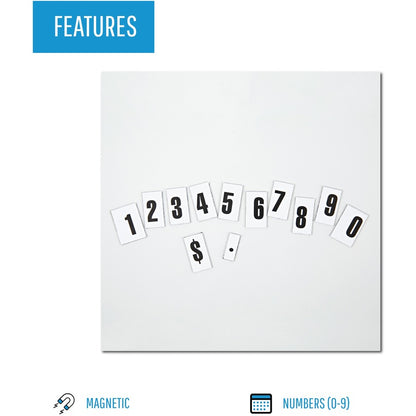 MasterVision Magnetic numbers - Magnetic - 0.75" Height x 0.50" Width - Black - Vinyl - 110 / Pack