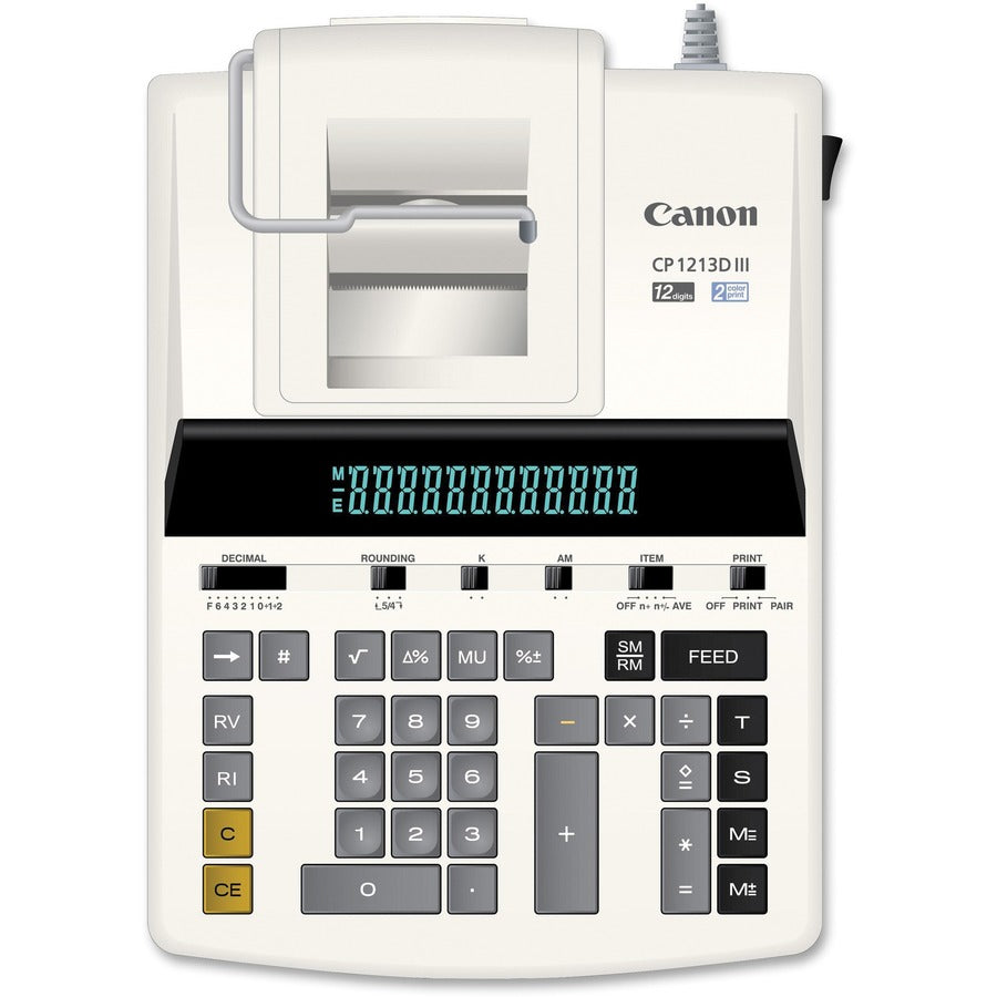 Canon CP1213DIII Desktop Printing Calculator - Dual Color Print - Dot Matrix - 4.8 lps - Ergonomic Design, Independent M