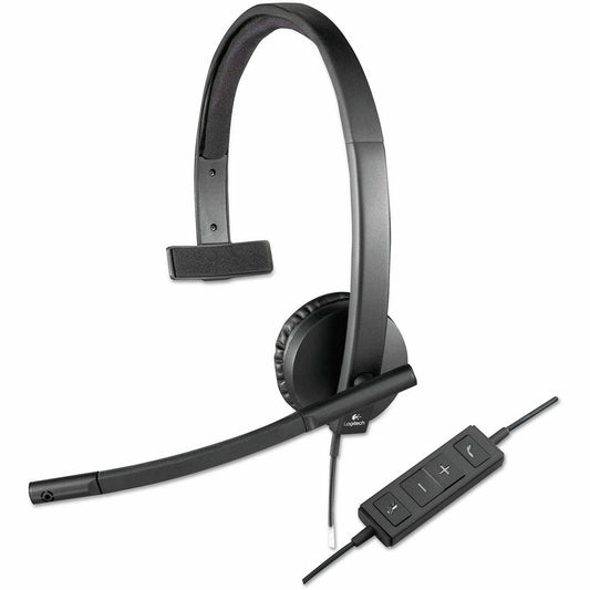 Logitech USB Headset Mono H570e - Mono - USB - Wired - 31.50 Hz to 20 kHz - Over-the-head - Monaural - Supra-aural