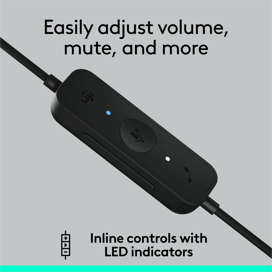 Logitech USB Headset Mono H570e - Mono - USB - Wired - 31.50 Hz to 20 kHz - Over-the-head - Monaural - Supra-aural