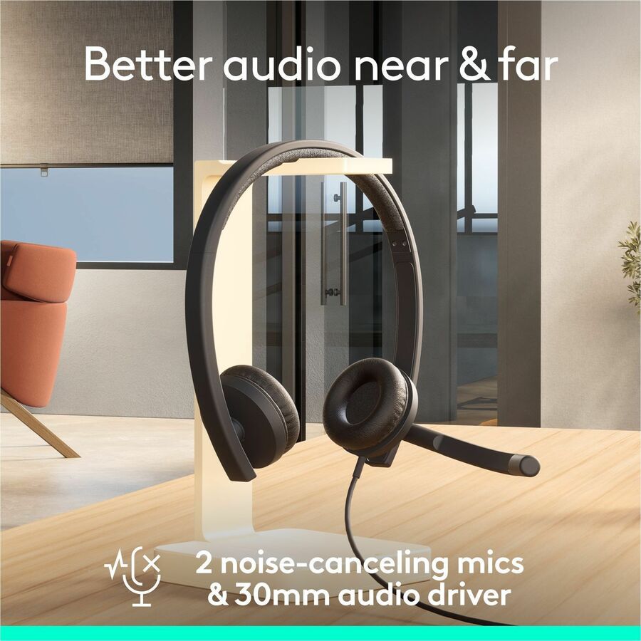 Logitech USB Headset Stereo H570e - Stereo - USB - Wired - 31.50 Hz to 20 kHz - Over-the-head - Binaural - Supra-aural