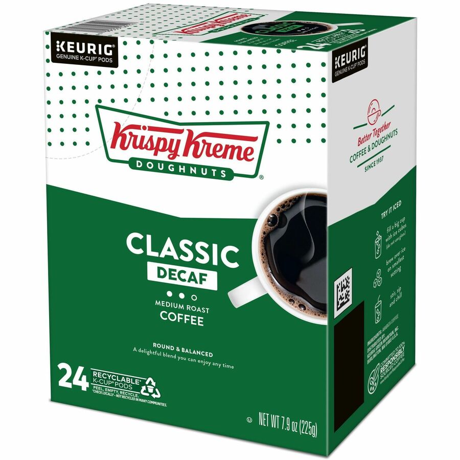 Krispy Kreme K-Cup Classic Decaf Coffee - Compatible with Keurig Brewer - Full - K-Cup - Decaf, Classic - Kosher - Decaf