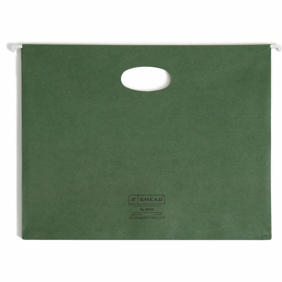 Smead Letter Recycled Hanging Folder - 8 1/2" x 11" - 3 1/2" Expansion - 11 pt. - Standard Green - 10 / Box