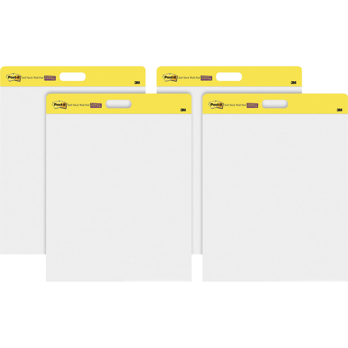 Post-it® Self-Stick Wall Pads - 20 Sheets - Plain - Stapled - 18.50 lb Basis Weight - 20" x 23" Sheet Size - White Paper